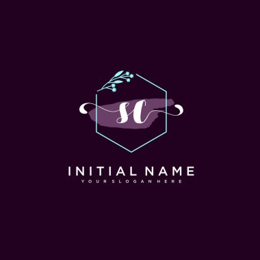 Minimalist Çiçek Baş Logosu, SC Marka Şablonu