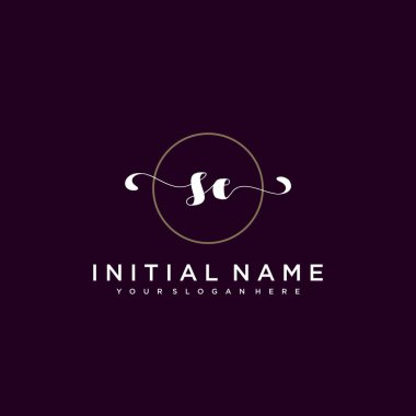 Minimalist Çiçek Baş Logosu, SE Marka Şablonu