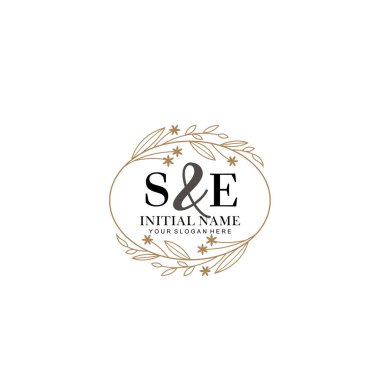 Minimalist Çiçek Baş Logosu, SE Marka Şablonu