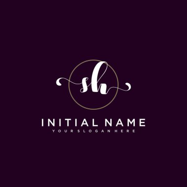 Minimalist Çiçek Baş Logosu, SH Marka Şablonu