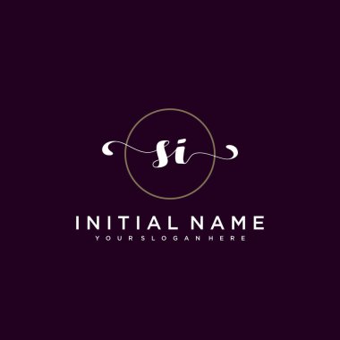 Minimalist Çiçek Baş Logosu, SI Marka Şablonu