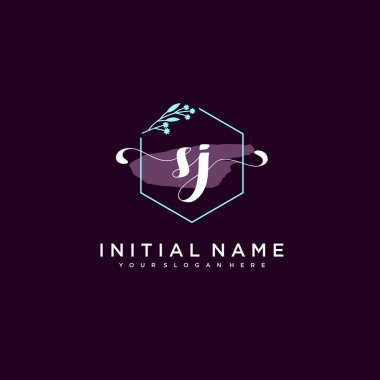 Minimalist Çiçek Baş Logosu, SJ Marka Şablonu
