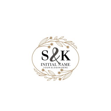 Minimalist Çiçek Baş Logosu, SK Marka Şablonu