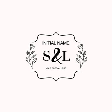 Minimalist Çiçek Baş Logosu, SL Marka Şablonu