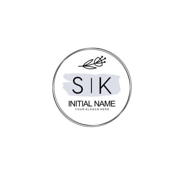 Kişisel ya da Brand için SK Minimal Çiçek Logosu Koleksiyonu