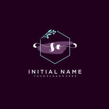 Minimalist Çiçek Baş Logosu, So Marka Şablonu