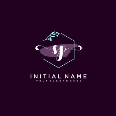 Minimalist Çiçek Baş Logosu, SP Marka Şablonu