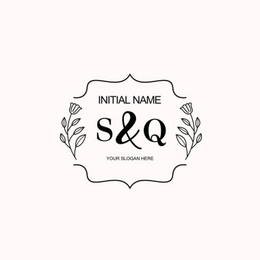 Minimalist Çiçek Baş Logosu, SQ Marka Şablonu