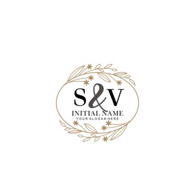 Minimalist Çiçek Baş Logosu, SV Marka Şablonu