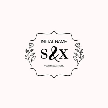 Minimalist Çiçek Baş Logosu, SX Marka Şablonu