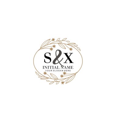 Minimalist Çiçek Baş Logosu, SX Marka Şablonu