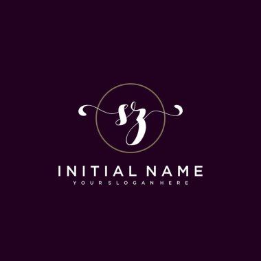 Minimalist Çiçek Baş Logosu, SZ Marka Şablonu