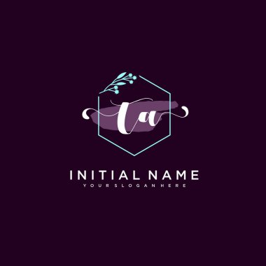 Minimalist Çiçek Baş Logosu, TA Marka Şablonu