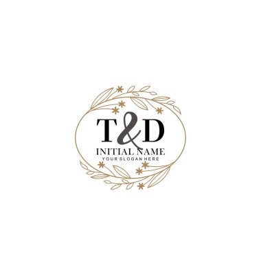 Minimalist Çiçek Baş Logosu, TD Marka Şablonu