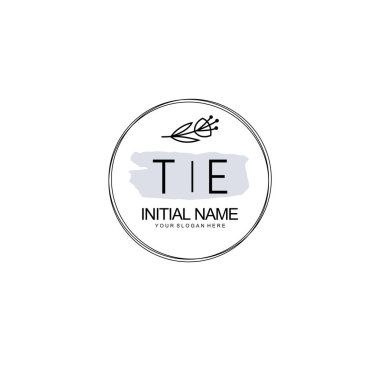 Kişisel ya da Marka İçin TE Minimal Çiçek Logosu Koleksiyonu