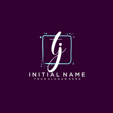 TJ Monogramlı Modern Çiçek Baş Logosu