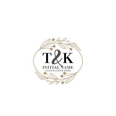 Minimalist Çiçek Baş Logosu, TK Marka Şablonu