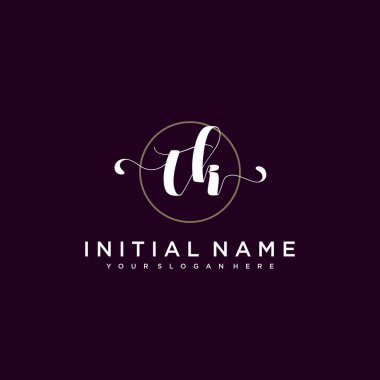 Minimalist Çiçek Baş Logosu, TK Marka Şablonu