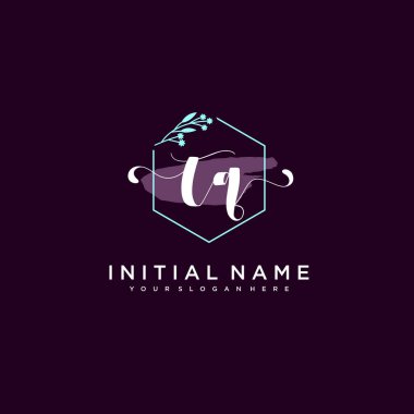 Minimalist Çiçek Baş Logosu, TQ Markalaşma Şablonu