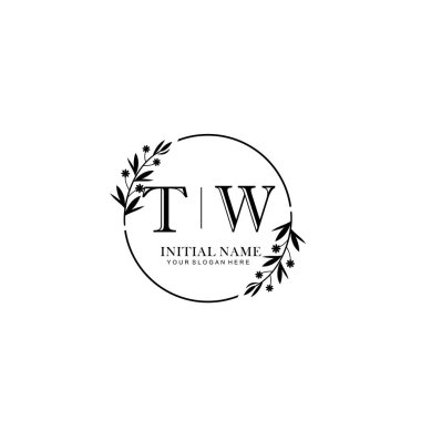 Kişisel ya da Brand için TW Minimal Çiçek Logosu Koleksiyonu
