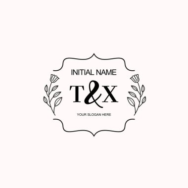 Minimalist Çiçek Baş Logosu, TX Marka Şablonu
