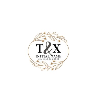 Minimalist Çiçek Baş Logosu, TX Marka Şablonu