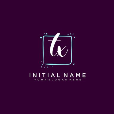 TX Monogramlı Modern Çiçek Baş Logosu