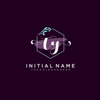 Minimalist Çiçek Baş Logosu, TY Marka Şablonu