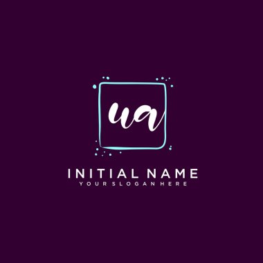 UA Monogramlı Modern Çiçek Baş Logosu