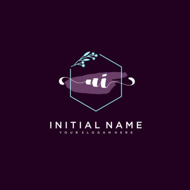 Minimalist Çiçek Baş Logosu, UI Markalaştırma Şablonu