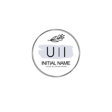 Kişisel ya da Marka İçin UI Minimum Çiçek Monogramı Logosu Koleksiyonu