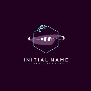 Minimalist Çiçek Baş Logosu, UO Marka Şablonu