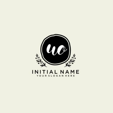 UO Monogramlı Modern Çiçek Baş Logosu
