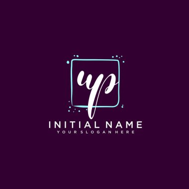 UP Monogramlı Modern Çiçek Baş Logosu