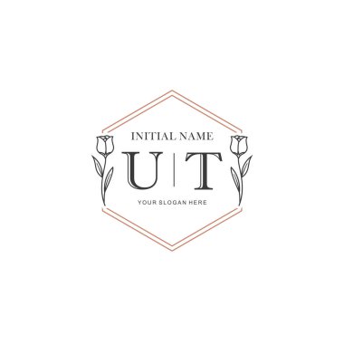 Kişisel ya da Marka İçin UT Minimal Çiçek Logosu Koleksiyonu