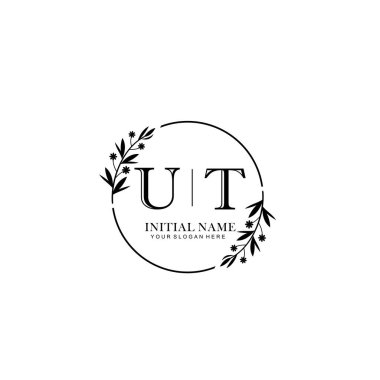Kişisel ya da Marka İçin UT Minimal Çiçek Logosu Koleksiyonu