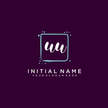 UU Monogramlı Modern Çiçek Baş Logosu