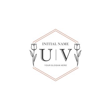 Kişisel ya da Marka İçin UV Minimal Çiçek Logosu Koleksiyonu