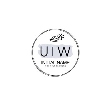 Kişisel ya da Marka İçin UW Minimal Çiçek Logosu Koleksiyonu