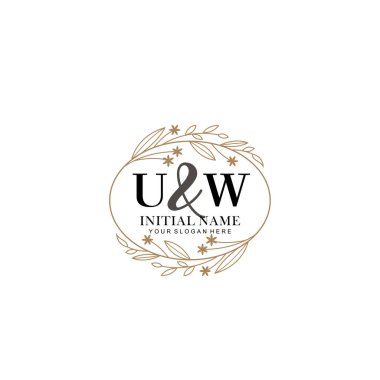 Minimalist Çiçek Baş Logosu, UW Marka Şablonu