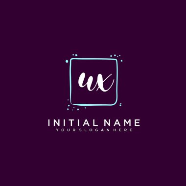 UX Monogramlı Modern Çiçek Baş Logosu