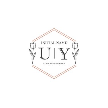 Kişisel ya da Marka İçin UY Minimal Çiçek Logosu Koleksiyonu