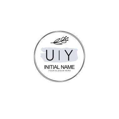 Kişisel ya da Marka İçin UY Minimal Çiçek Logosu Koleksiyonu