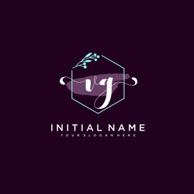 Minimalist Çiçek Baş Logosu, VG Marka Şablonu