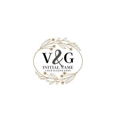Minimalist Çiçek Baş Logosu, VG Marka Şablonu