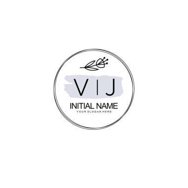 Kişisel ya da Marka İçin VJ Minimal Çiçek Logosu Koleksiyonu
