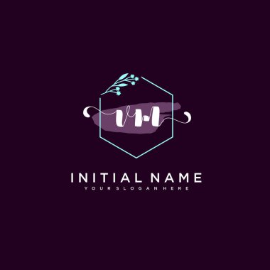 Minimalist Çiçek Baş Logosu, VM Marka Şablonu