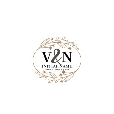 Minimalist Çiçek Baş Logosu, VN Marka Şablonu