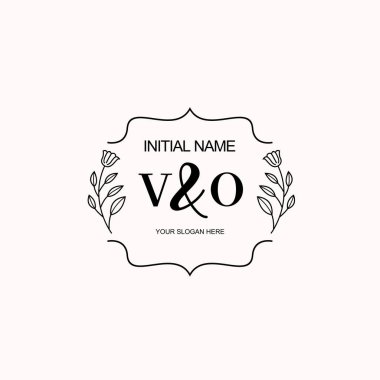 Minimalist Çiçek Baş Logosu, VO Marka Şablonu