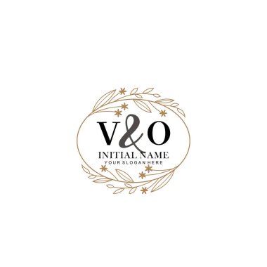 Minimalist Çiçek Baş Logosu, VO Marka Şablonu